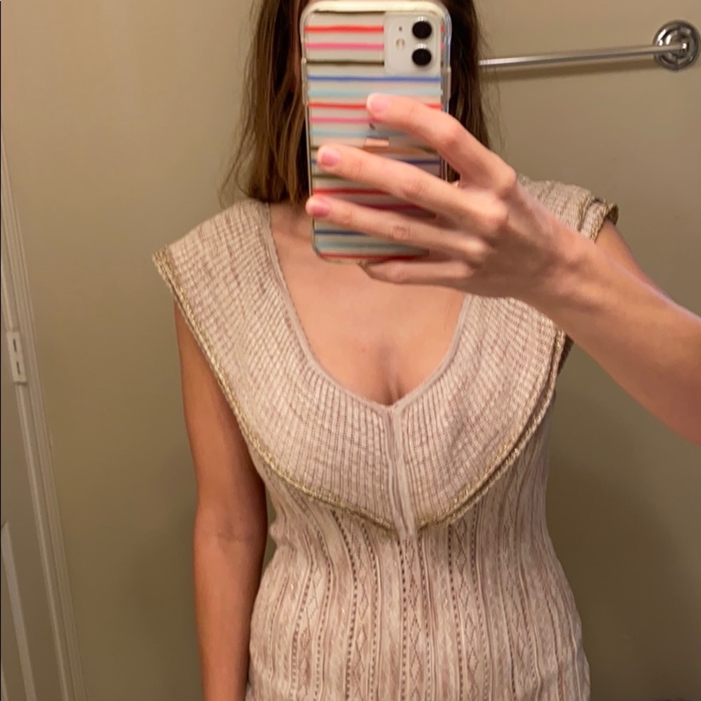WHBM deep V neck blouse